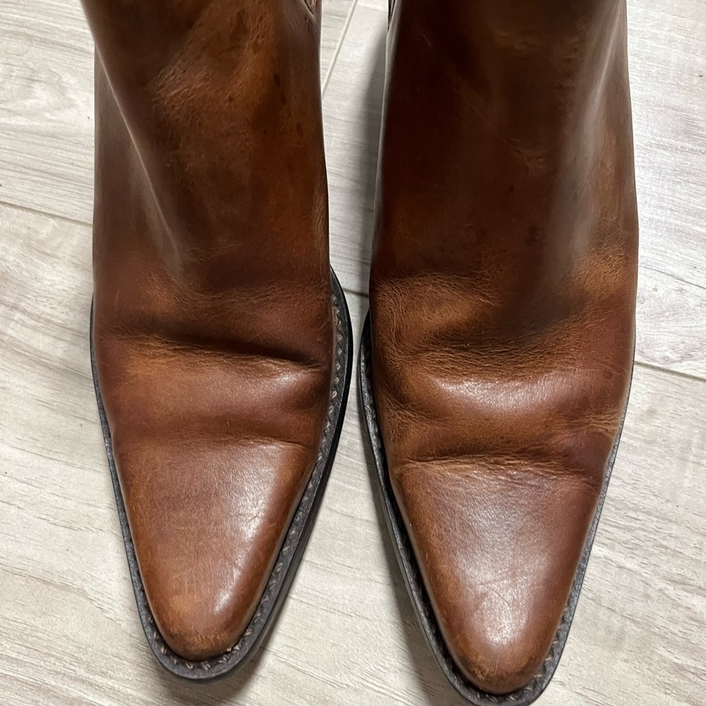 Matisse Brown Leather Pointed Toe Ankle Booties - Picture 4 of 7